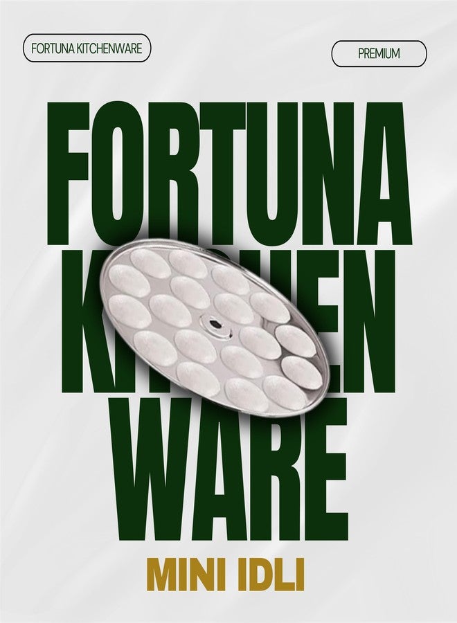 FORTUNA KITCHENWARE Fortuna Premium Stainless Steel Mini Idli Plates set of 4 | Mini Idli Stand | Mini Idli Maker Stand with 72 Idli Kulis, High Polish with Rod Picker Handle (4 Plates) - Image 2
